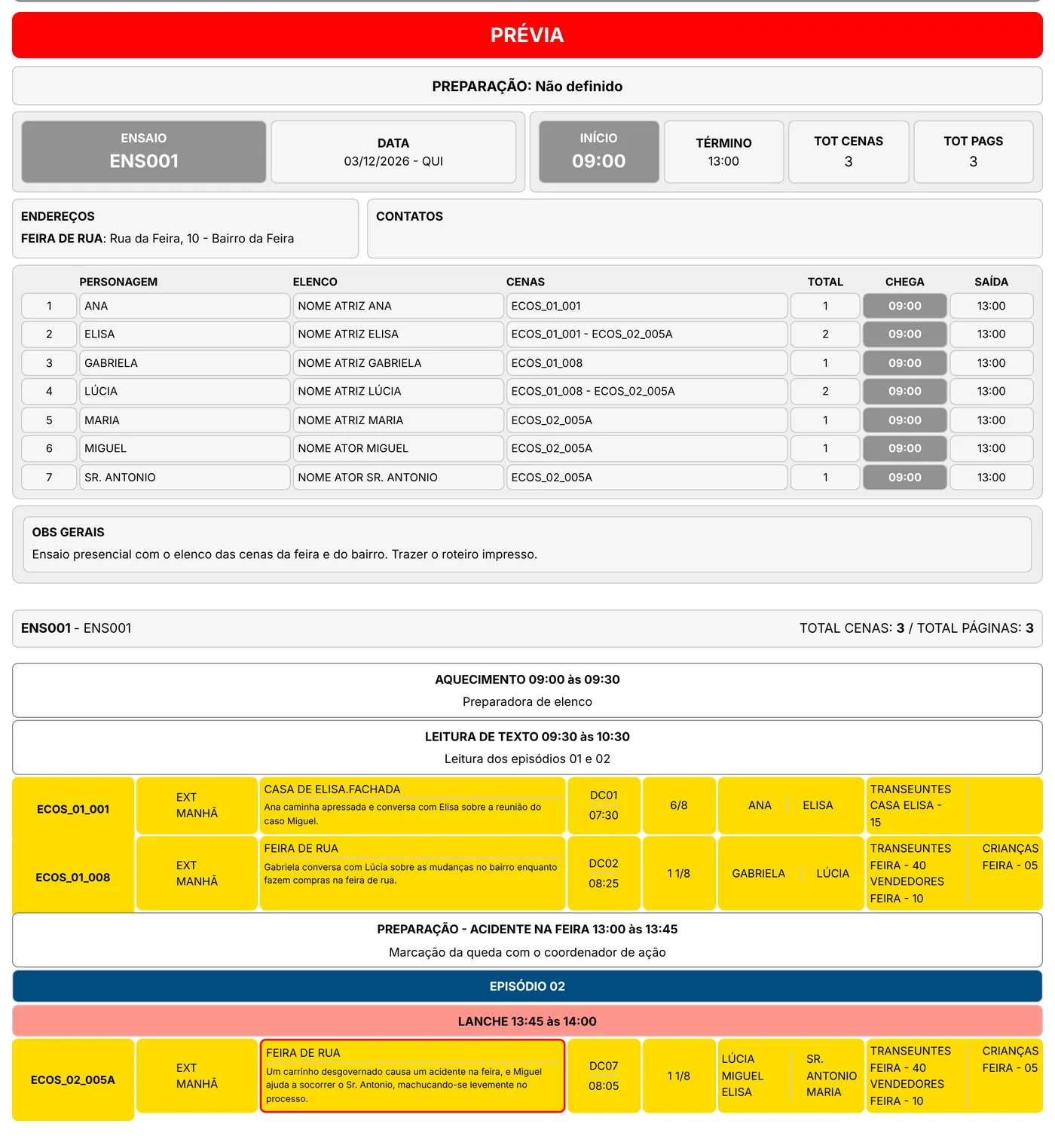 Documento do ensaio